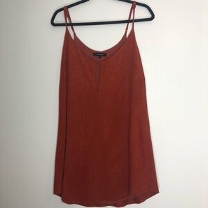 Olivaceous Womens Faux Suede Mini Dress Size Large Orange Brown Cowgirl